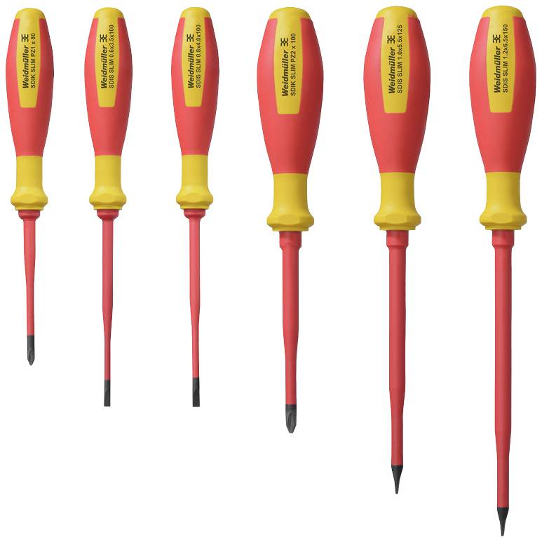 Weidmüller SDI SET SLIM S3.5-6.5/PZ1/2 Csavarhúzó készlet VDE Egyeneshornyú, Kereszthornyú Pozidriv