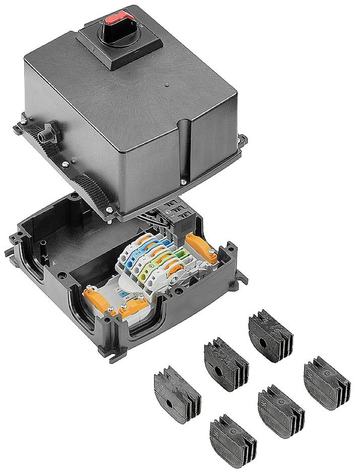 Weidmüller 8000028513 FP BOX ON/OFF16A FUSE R Elosztó doboz hajlékony: 2.5-6 mm² merev: -6 mm² 1 db Fekete darab