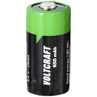 Zöld és fekete Voltcraft akkumulátor a '650 mAh' felirattal.
