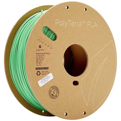 Polymaker 70846 PolyTerra PLA 3D nyomtatószál PLA műanyag alacsonyabb műanyag tartalom 1.75 mm 1000 g Zöld (matt)  1 db