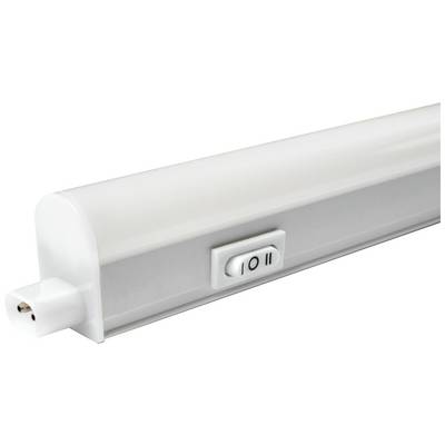 Egy fehér LED-sáv, középen kapcsolóval, konyhapultok vagy munkafelületek alatti telepítésre alkalmas.