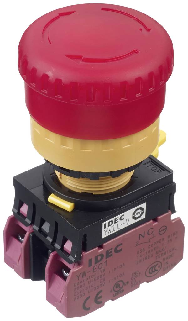 Idec YW1L-V4E02Q4R Vészkikapcsoló  250 V 3 A 2 nitó IP65 1 db