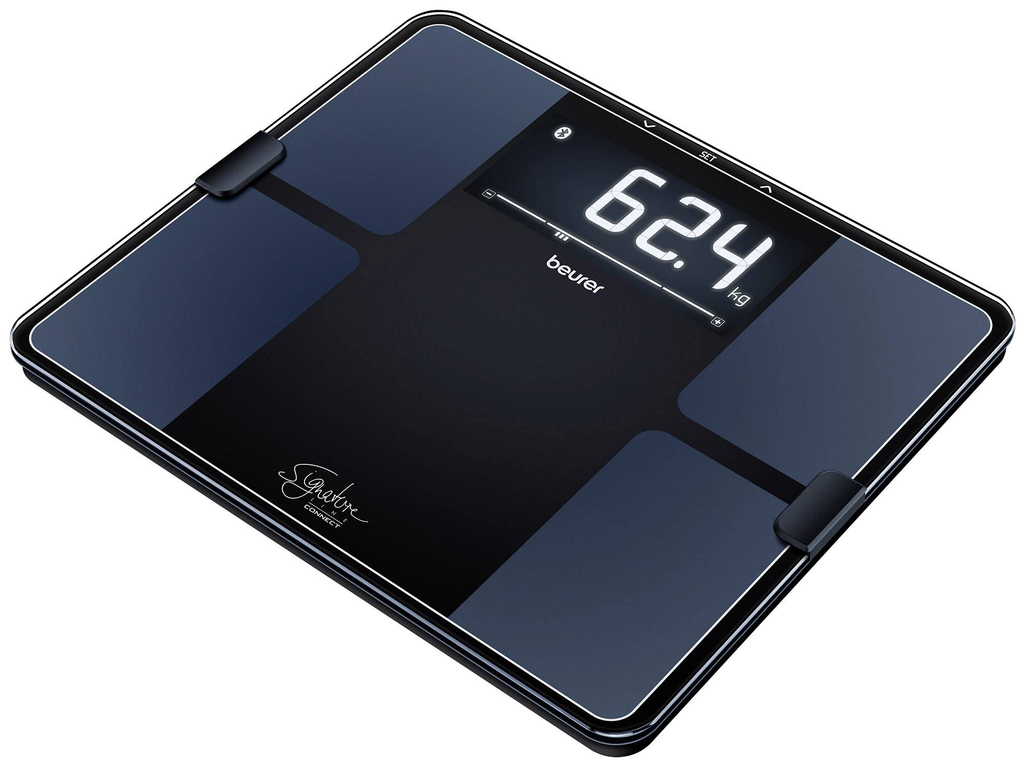 Beurer BF 915 Személymérleg 76007-ISO digitális Mérési tartomány (max.)=200 kg Fekete Bluetooth-szal