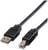 USB-kábel szabvány A-típusú és B-típusú csatlakozóval, amelyet számítógépes perifériás eszközökhöz, például nyomtatókhoz és szkennerekhez használnak.