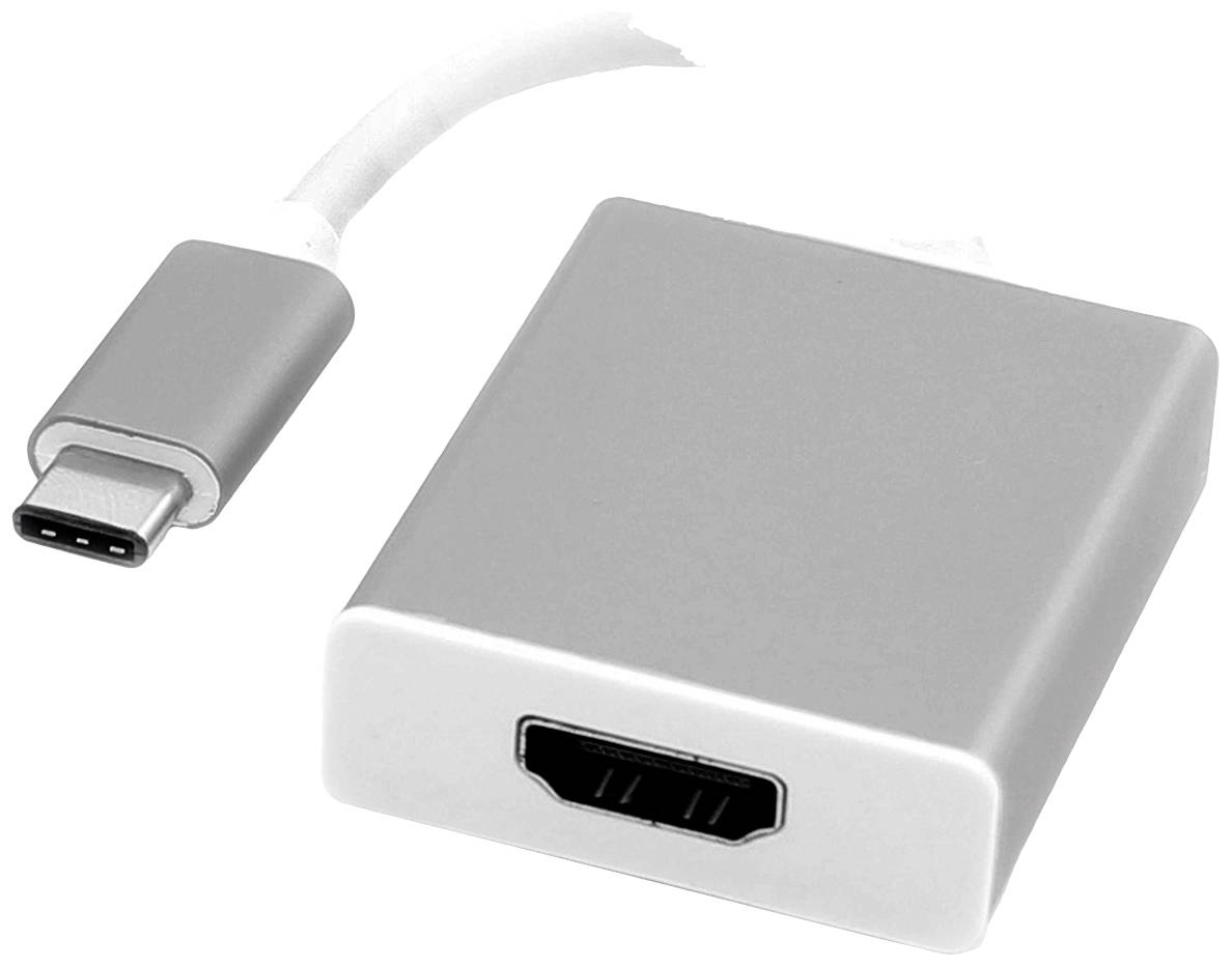 USB-C-ről HDMI-re átalakító ezüst színben.