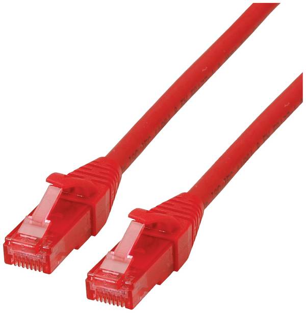 Roline 21.15.2515 RJ45 Hálózati kábel, patchkábel CAT 6 U/UTP 5.00 m Piros (átlátszó) Árnyékolatlan, Halogénmentes, Lángálló 1 db