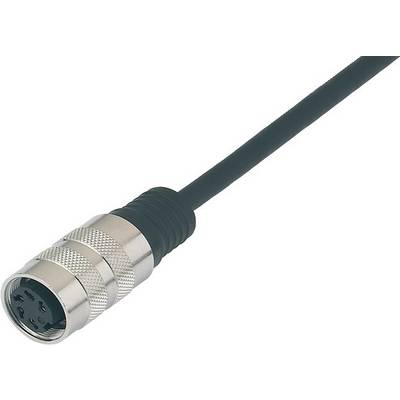Egy kerek, több érintkezős csatlakozókábel fémházat mutat, amelyet gyakran használnak audio- vagy elektronikai csatlakoztatásokhoz.