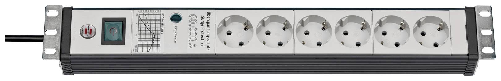 Brennenstuhl 1156057696 Multipresa con protezione da sovratensioni Alluminio (anodizzato) Schuko 1 pz.