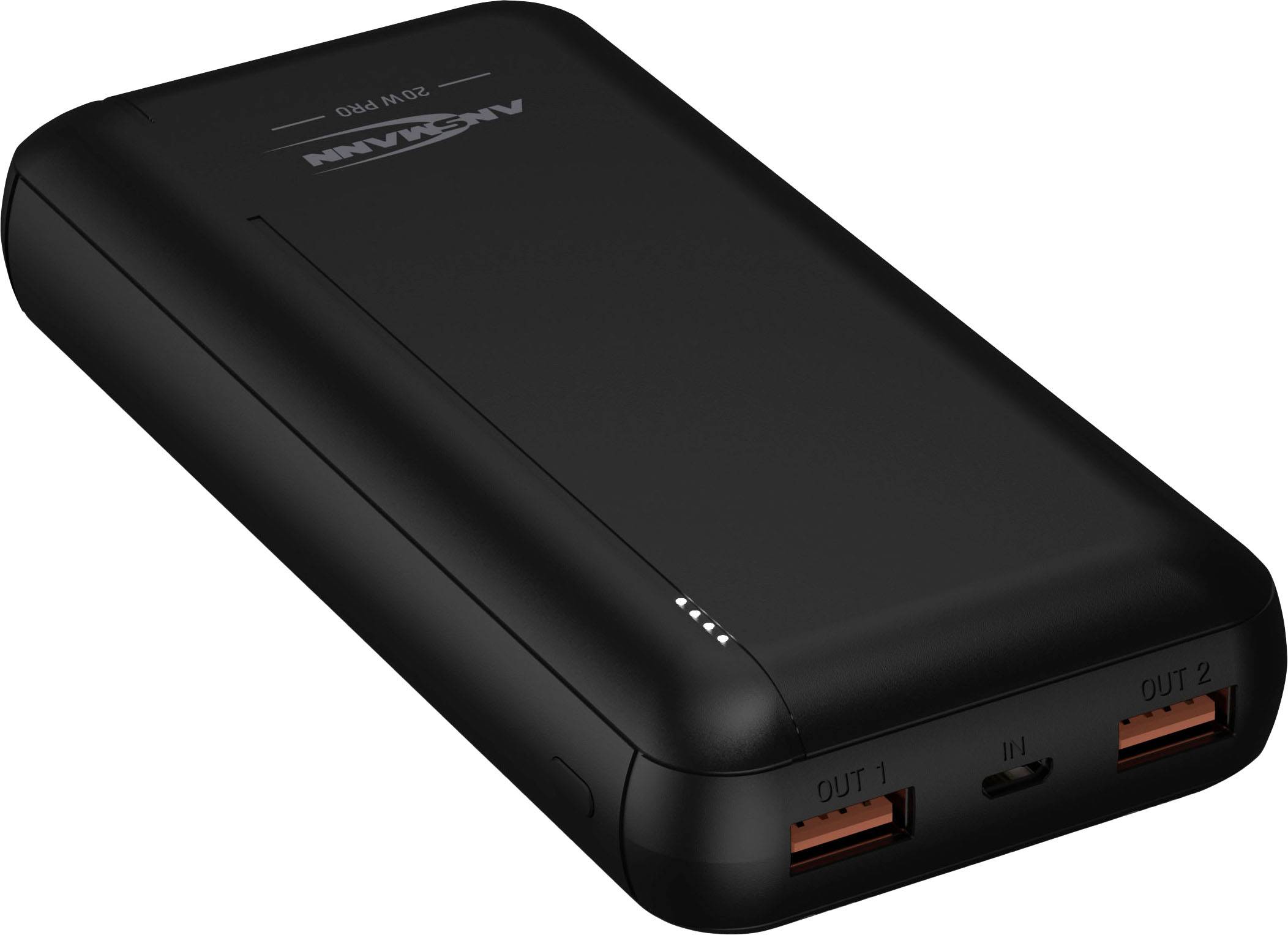 Powerbank 20000 mAh lítium-ion, USB-A/USB-C, fekete, Ansmann PB320PD