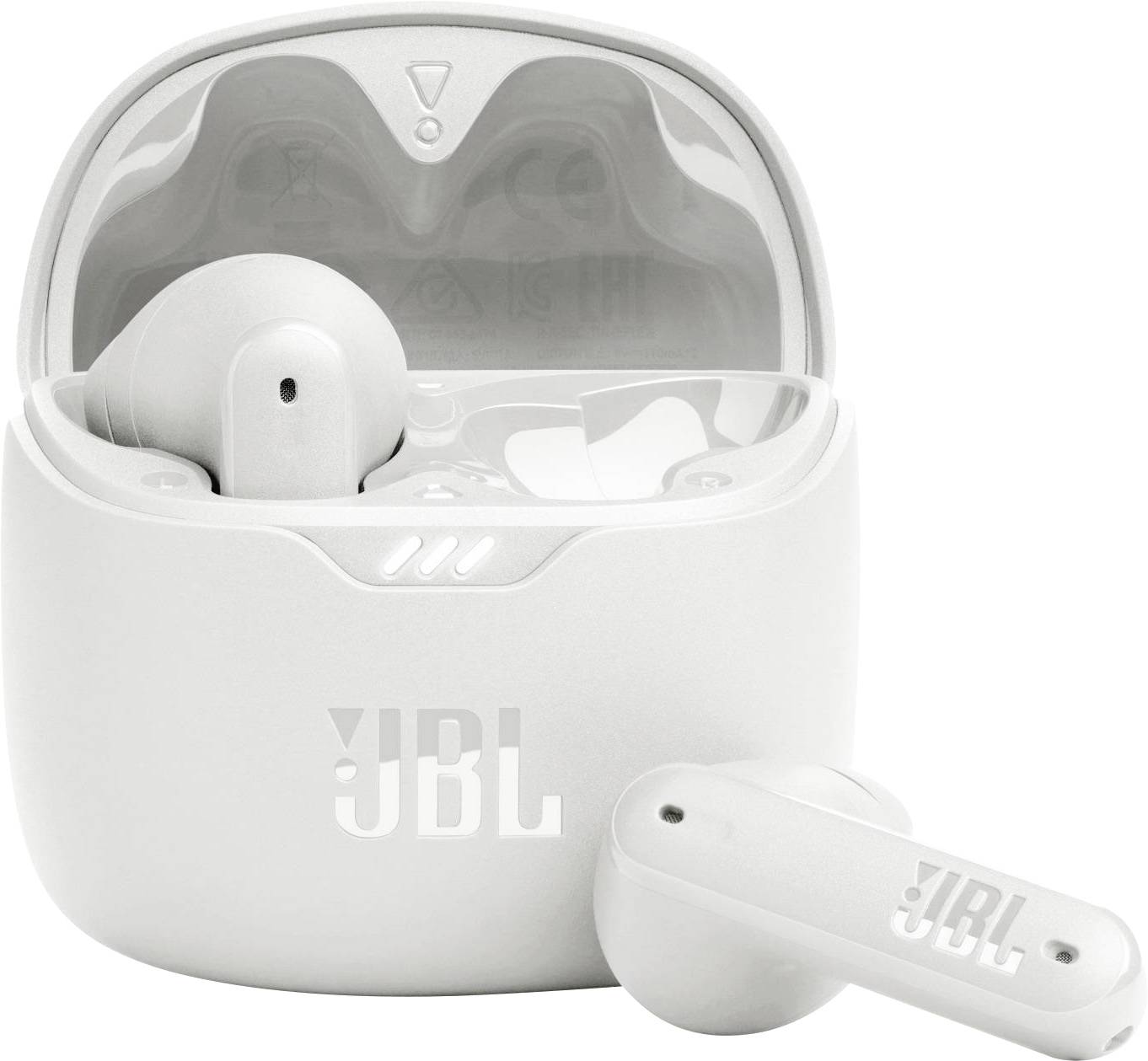 JBL TUNE FLEX In Ear headset Bluetooth® Stereo Fehér Noise Cancelling Töltőtok, Személyre szabható hang Mobiltelefon-0