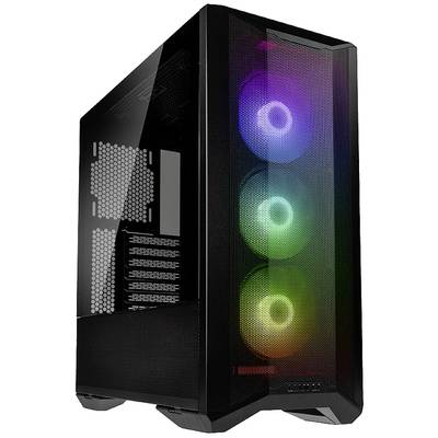 Lian Li LANCOOL II Mesh C RGB Midi torony Számítógép ház, Gaming doboz Fekete 3 előre telepített LED-hűtő, Porszűrő, Old