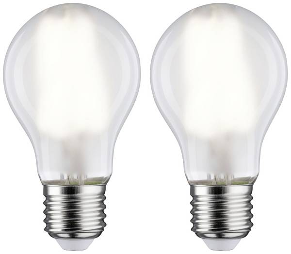 Paulmann 28924 LED EEK E (A - G) E27 Izzólámpa forma 7 W = 60 W Semleges fehér (Ø x Ma) 60 mm x 106 mm  2 db