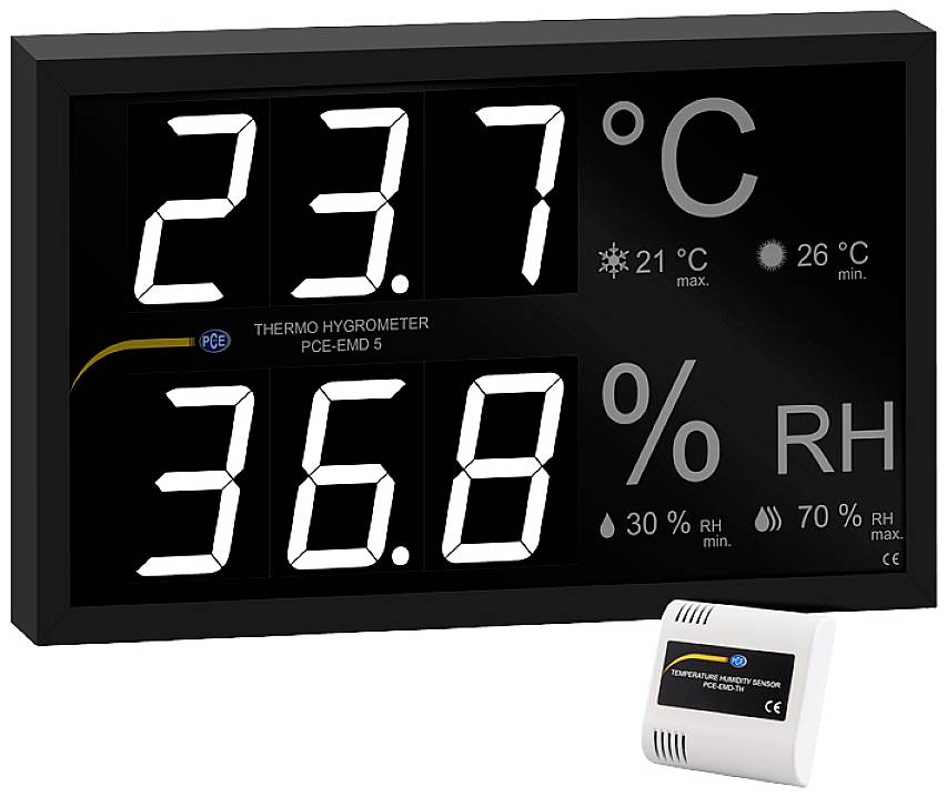PCE Instruments PCE-EMD 5-DAkkS PCE-EMD 5 Beépíthető mérőműszer Kalibráció (DAkkS) 0 - 50 °C 0 - 99.9 % rF