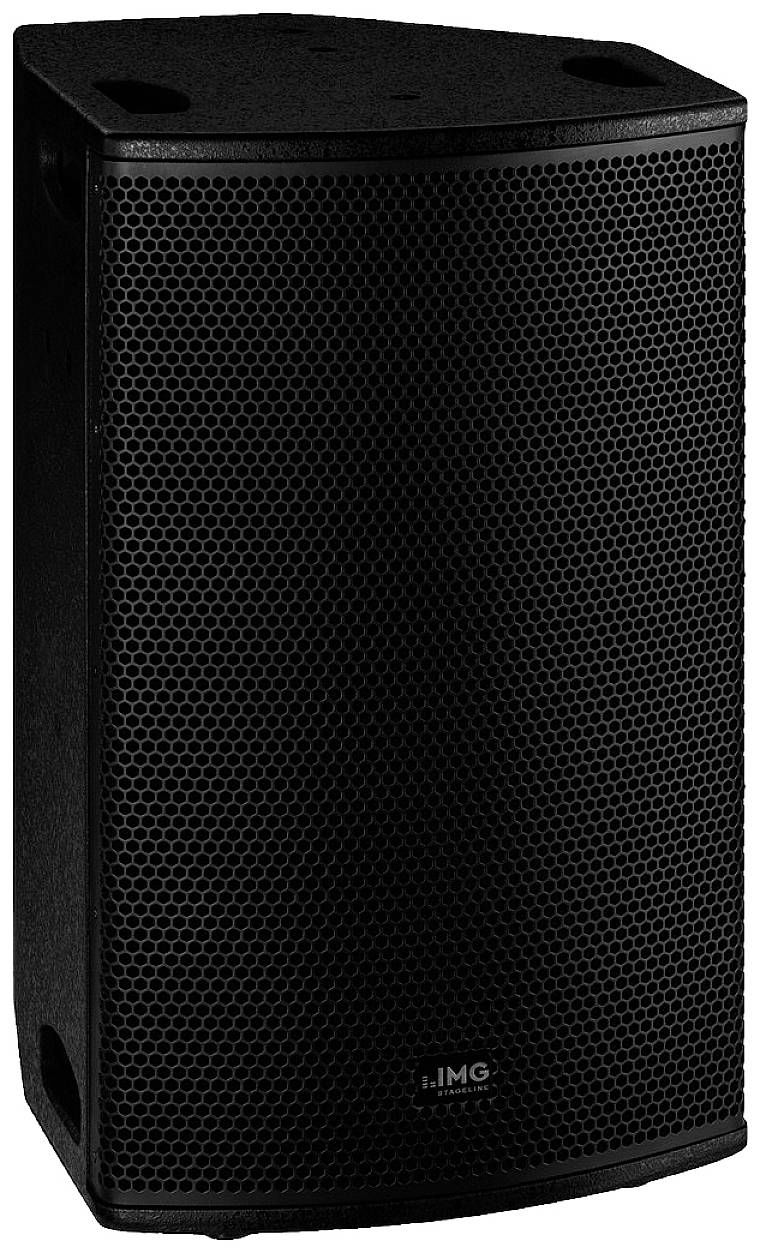 Egy fekete, álló hangszóró rácsszerű mintázattal az elején.