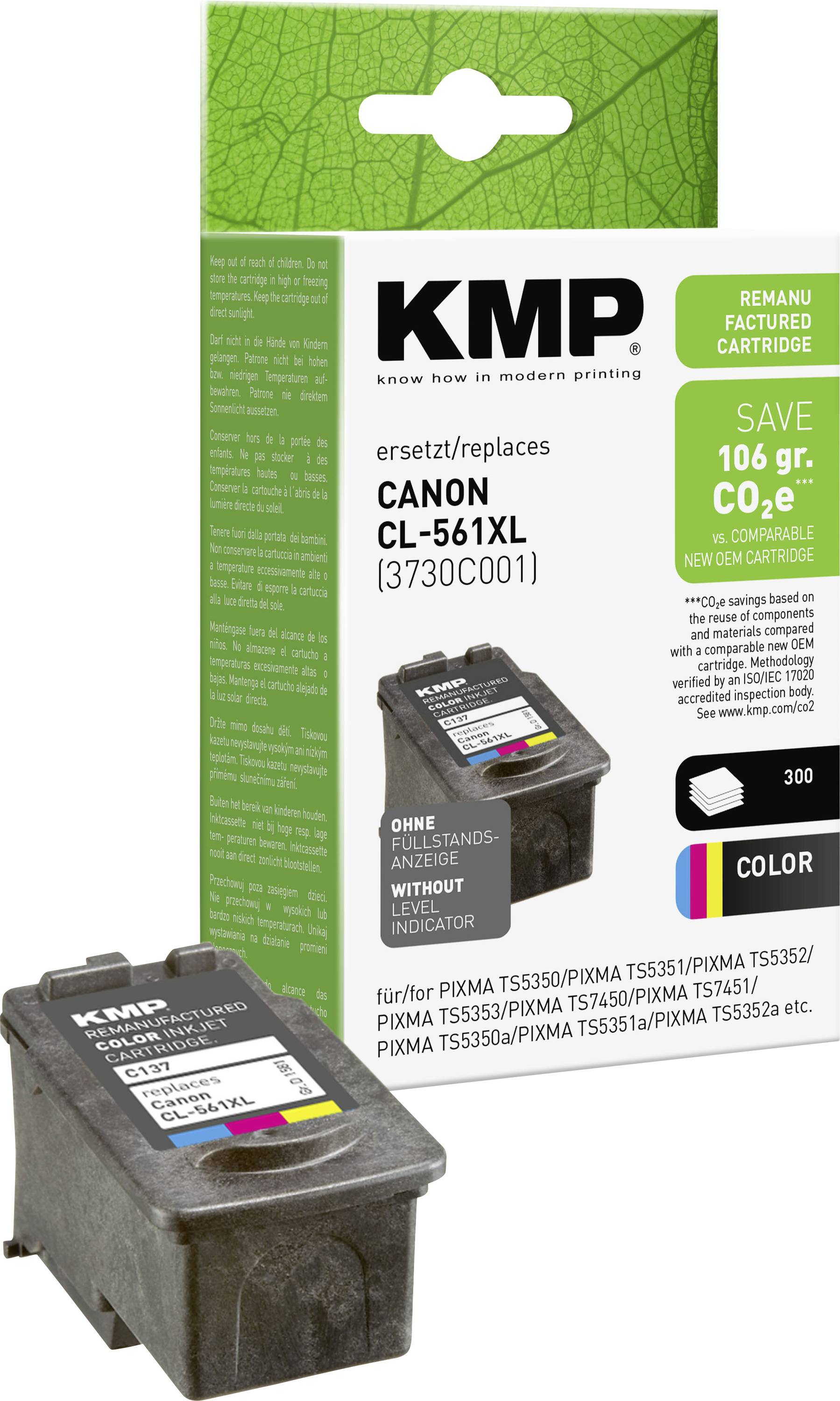Kmp C137 Cartouche D'encre 3 Pièce Compatible Rendement Élevé Cyan Jaune