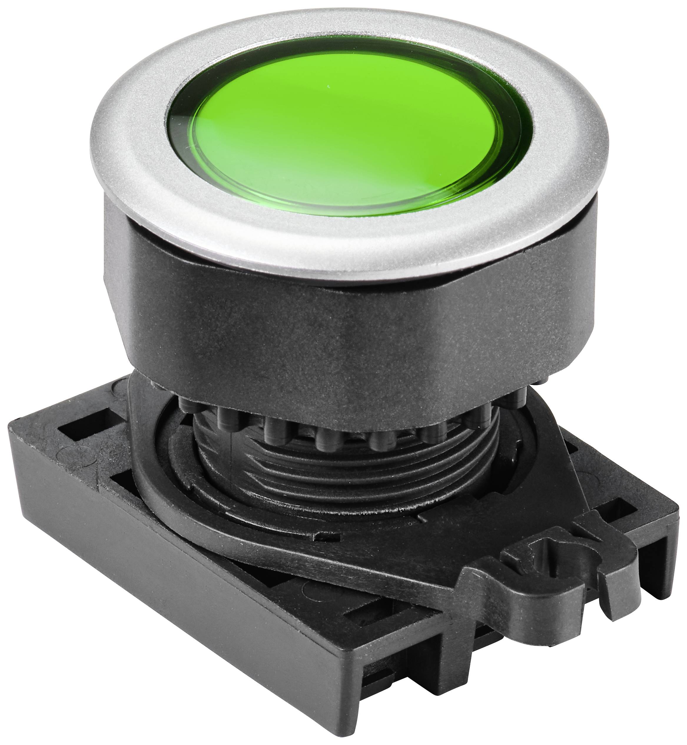 TRU COMPONENTS TC-10343976 S3PFU-P3G Nyomógomb Gomb Zöld (átlátszó) 1 db