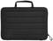 Fekete, párnázott laptoptáska fogantyúval, zárt állapotban. Tökéletes védelem és szállítás laptopok számára különböző méretekben.