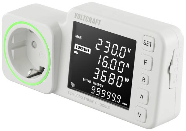 Konnektoros energiafogyasztás mérő adatgyűjtővel, Voltcraft SEM5000