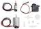 'Elektronikai alkatrészek képe, beleértve két motort vezetékekkel, egy szervomotort, valamint kisméretű műanyag és fém tartozékokat.'