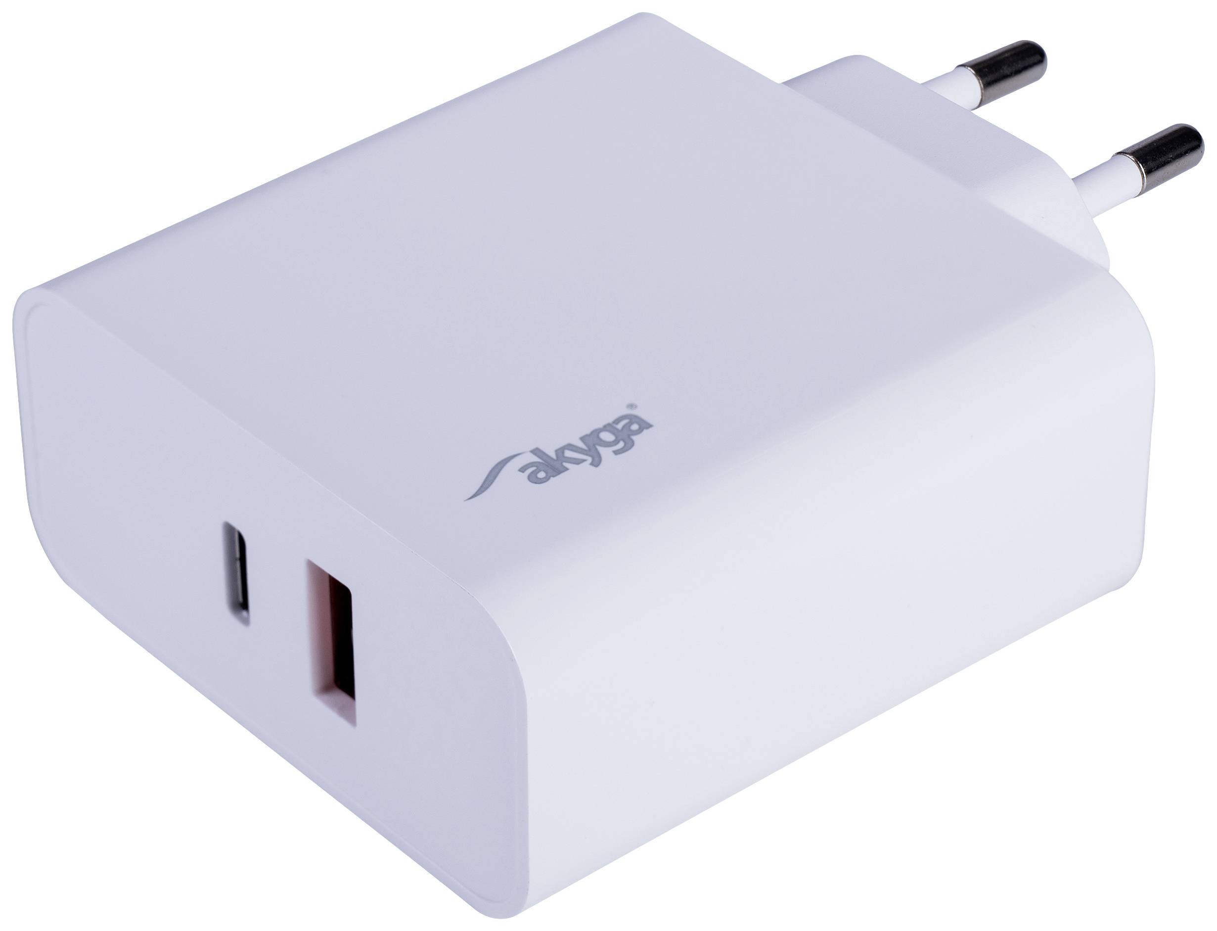Akyga AK-CH-15 USB-s töltőkészülék 65 W 1x USB-A, 1x USB-C® Power Delivery Fehér
