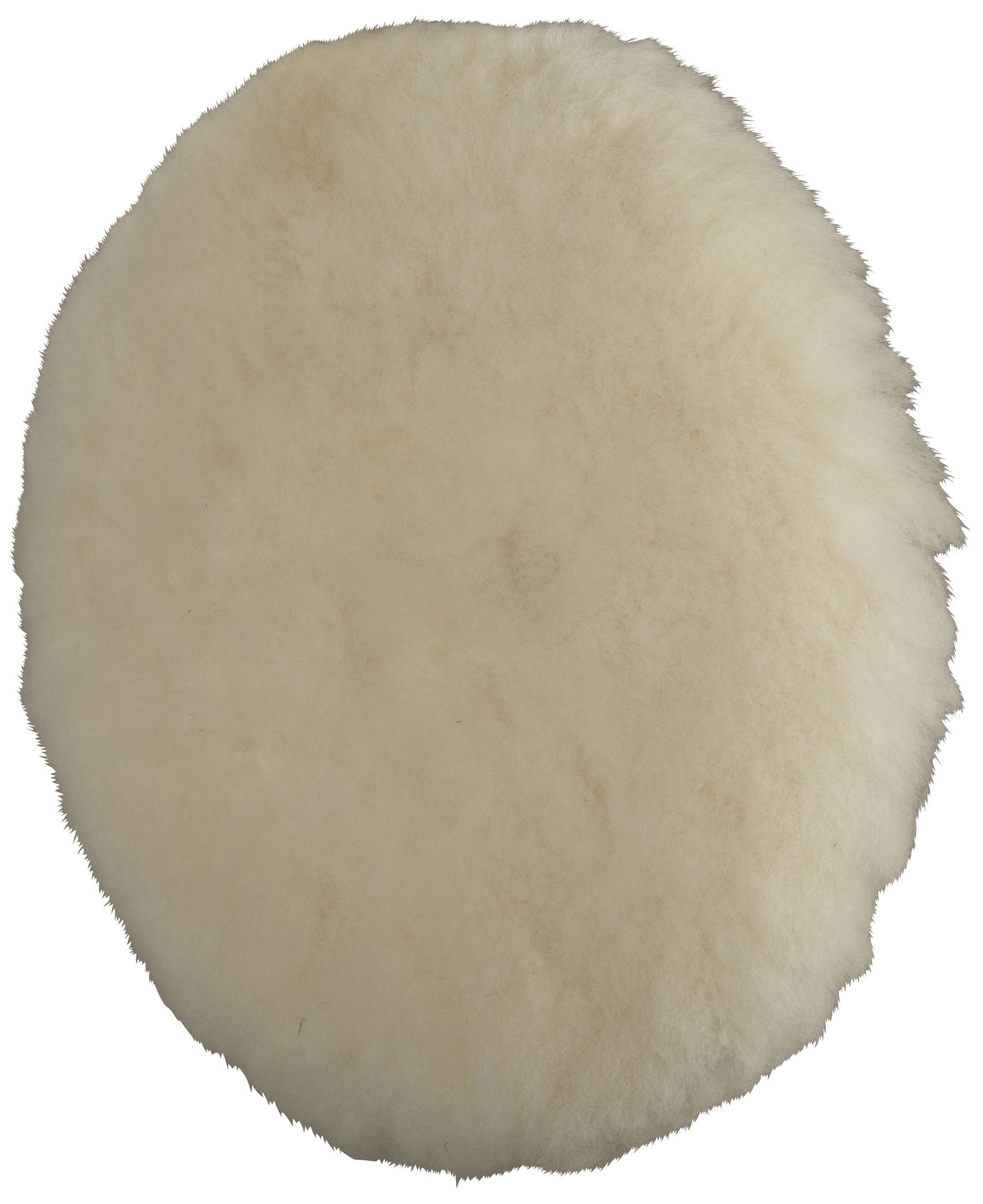 Ovális, puha, krémsárga tárgy. Lehetne egy báránybőr párna vagy szőnyeg, vagy valami ehhez hasonló.