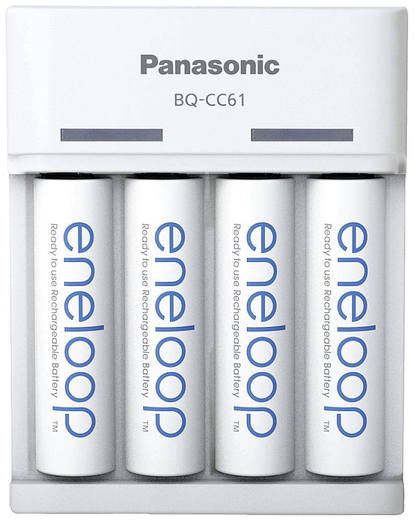 Panasonic BQ-CC61 + eneloop AA Hengeres akku töltő NiMH Mikro (AAA), Ceruza (AA)