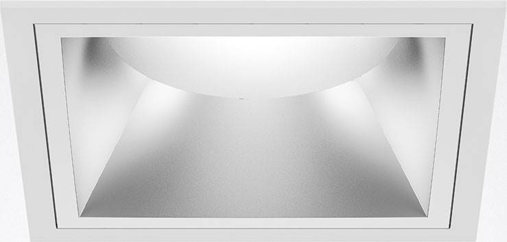 Fehér, minimalista mennyezeti lámpa, amely egyenletes, diffúz fényt sugároz lefelé, tökéletes modern belső terekhez.