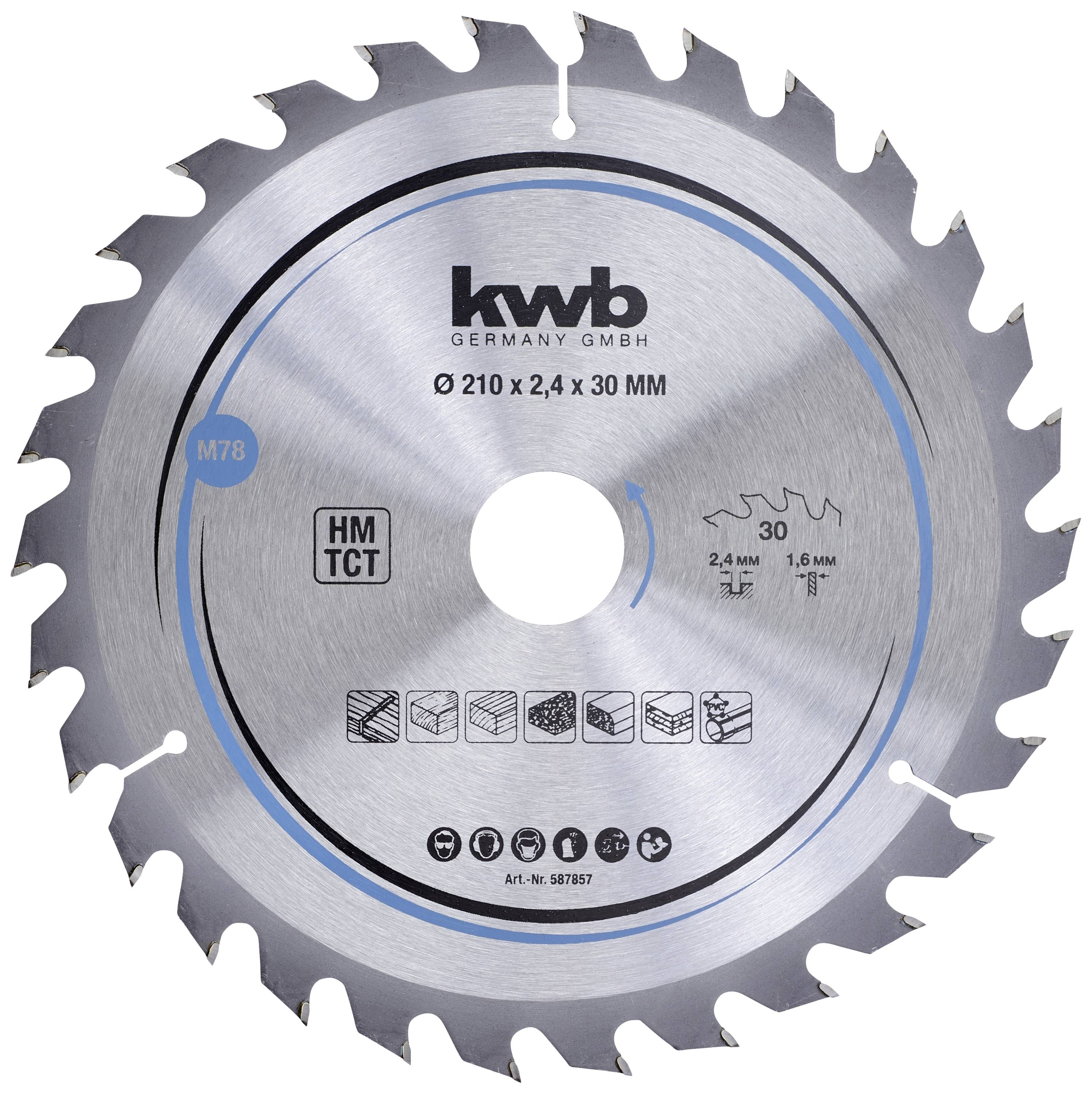 kwb 587857 Keményfém körfűrészlap 210 x 30 mm 1 db