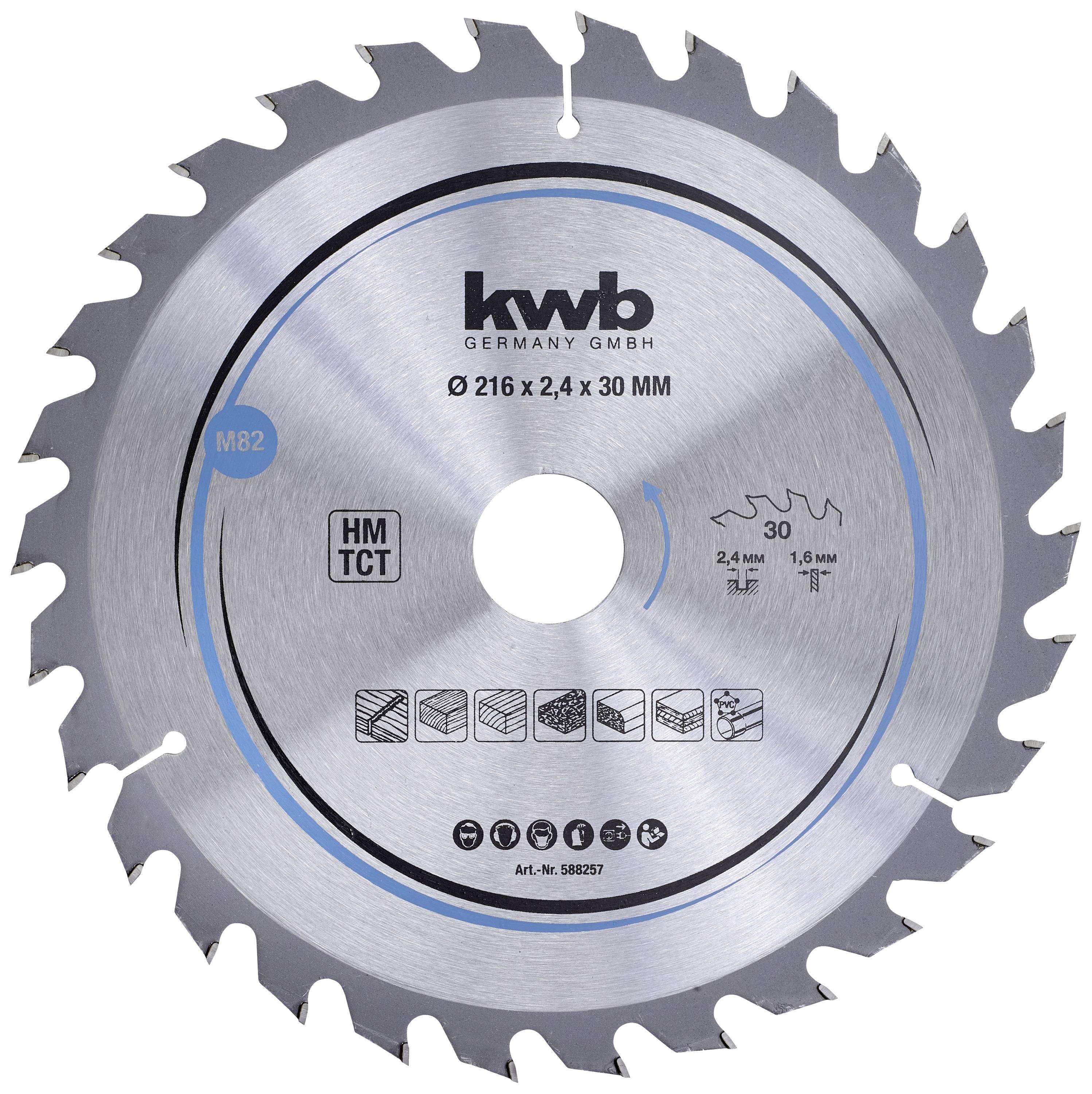 kwb 588257 Keményfém körfűrészlap 216 x 30 mm 1 db