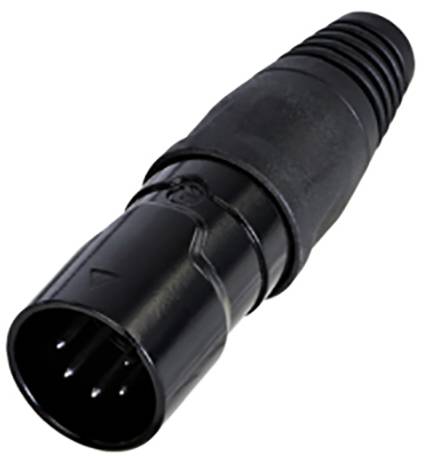 Több fémcsappal rendelkező kábeldugasz fekete műanyag burkolatban, amelyet gyakran audiocsatlakozásokhoz használnak.