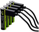 Li-Ion USB-C Micro AAA akkumulátor 1,5V 900mWh 600mAh USB-n keresztül tölthető