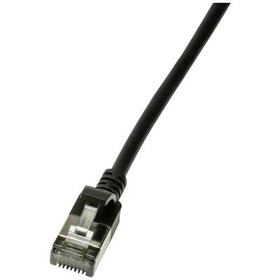 LogiLink CQ9013S RJ45 Hálózati kábel, patchkábel CAT 6A U/FTP 0.30 m Fekete extrém vékony, Lángálló, Hajlékony, Fólia ár