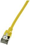 Patch kábel SlimLine, Ultraflex, Cat.6A, U/FTP, sárga, 0,3 m