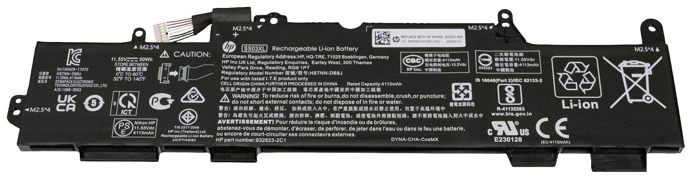 HP 933321-852 933321-852 Notebook akku 11.55 V 4330 mAh HP