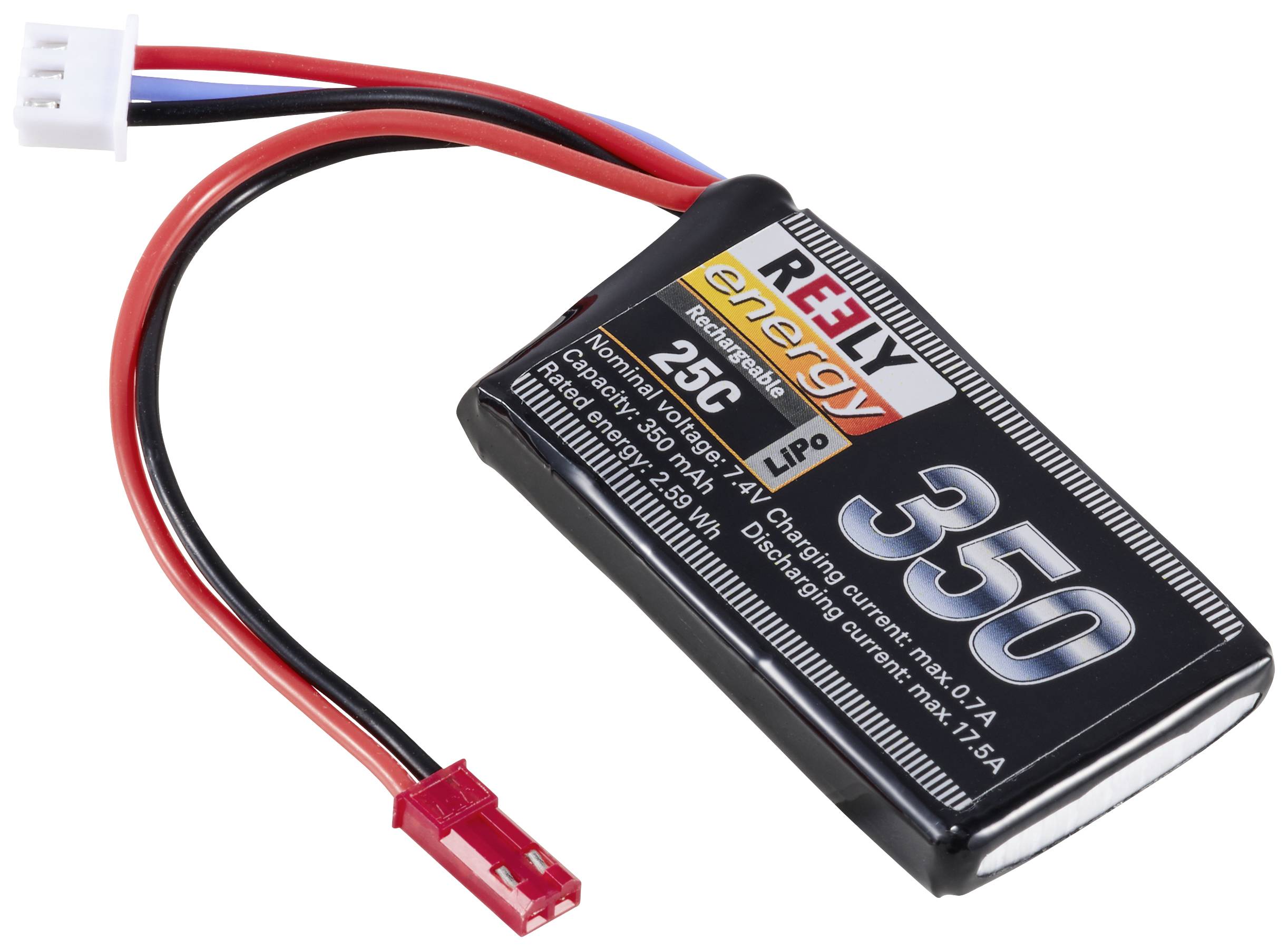 Reely Akkucsomag, LiPo 7.4 V 350 mAh Cellaszám: 2 25 C Soft doboz BEC