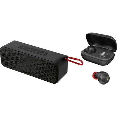 Hama PowerBrick 2.0 + Spirit Chop Bluetooth® hangszóró + In Ear fejhallgató AUX, Kihangosító funkció, Tartóval, Fröccsen
