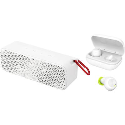Hama PowerBrick 2.0 + Spirit Chop Bluetooth® hangszóró + In Ear fejhallgató AUX, Kihangosító funkció, Tartóval, Fröccsen