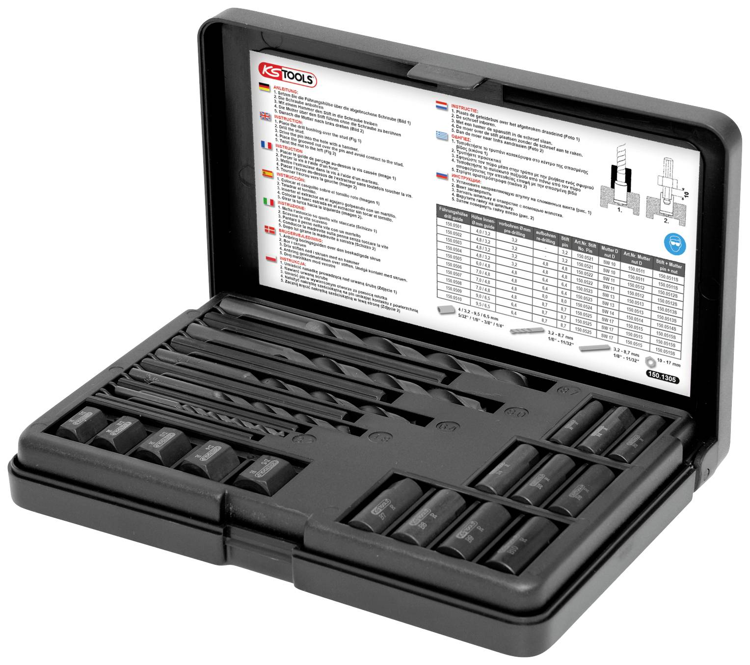 KS Tools 150.1305 Csavarkiszedő készlet