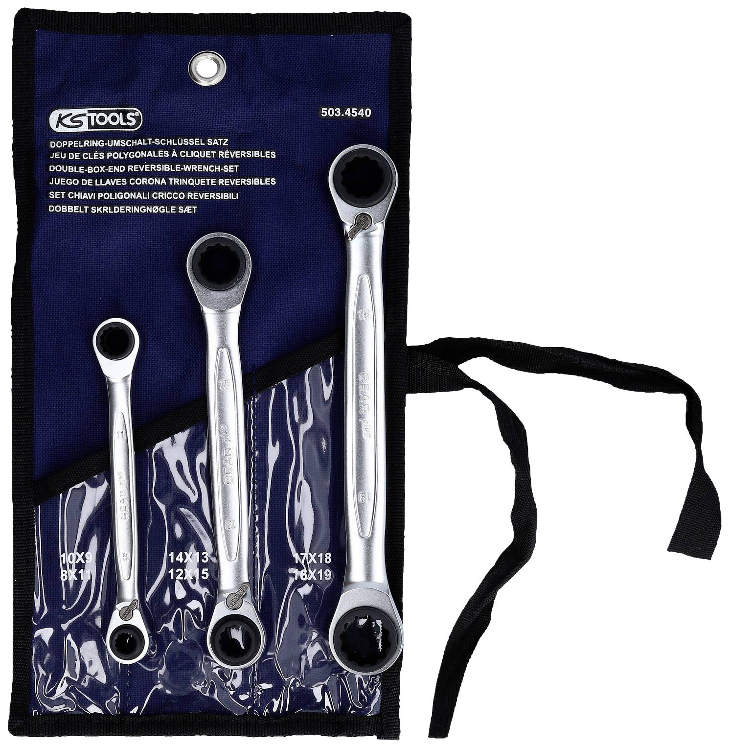 KS Tools 503.4540 503.4540 Gyűrűskulcs készlet 3 részes Kulcsszélesség (metrikus) 8 - 19 mm