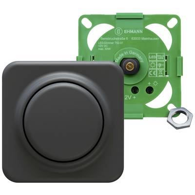 A EHMANN által Németországban gyártott 'LED-Dimmer T52.07' készülék. Képen: elő- és hátoldal LED- és halogénlámpákra vonatkozó jelzésekkel.