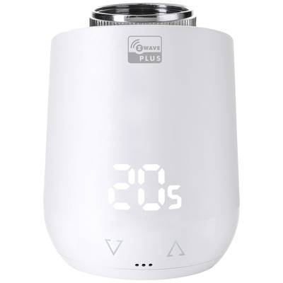 Fehér digitális fűtési termosztát LED-kijelzővel '20s' felirattal, valószínűleg hőmérséklet-szabályozásra. Felül egy rögzítőgyűrű látható.