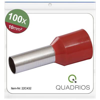 Quadrios 22C432 Érvéghüvely 10 mm² Részlegesen szigetelt Piros 1 készlet 