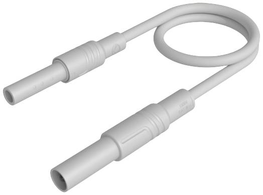 Hirschmann Test & Measurement MAL S GG-B 100/2,5 ws Biztonsági mérővezeték 4 mm-es biztonsági dugó 4 mm-es biztonsági hüvely 100 cm Fehér 1 db