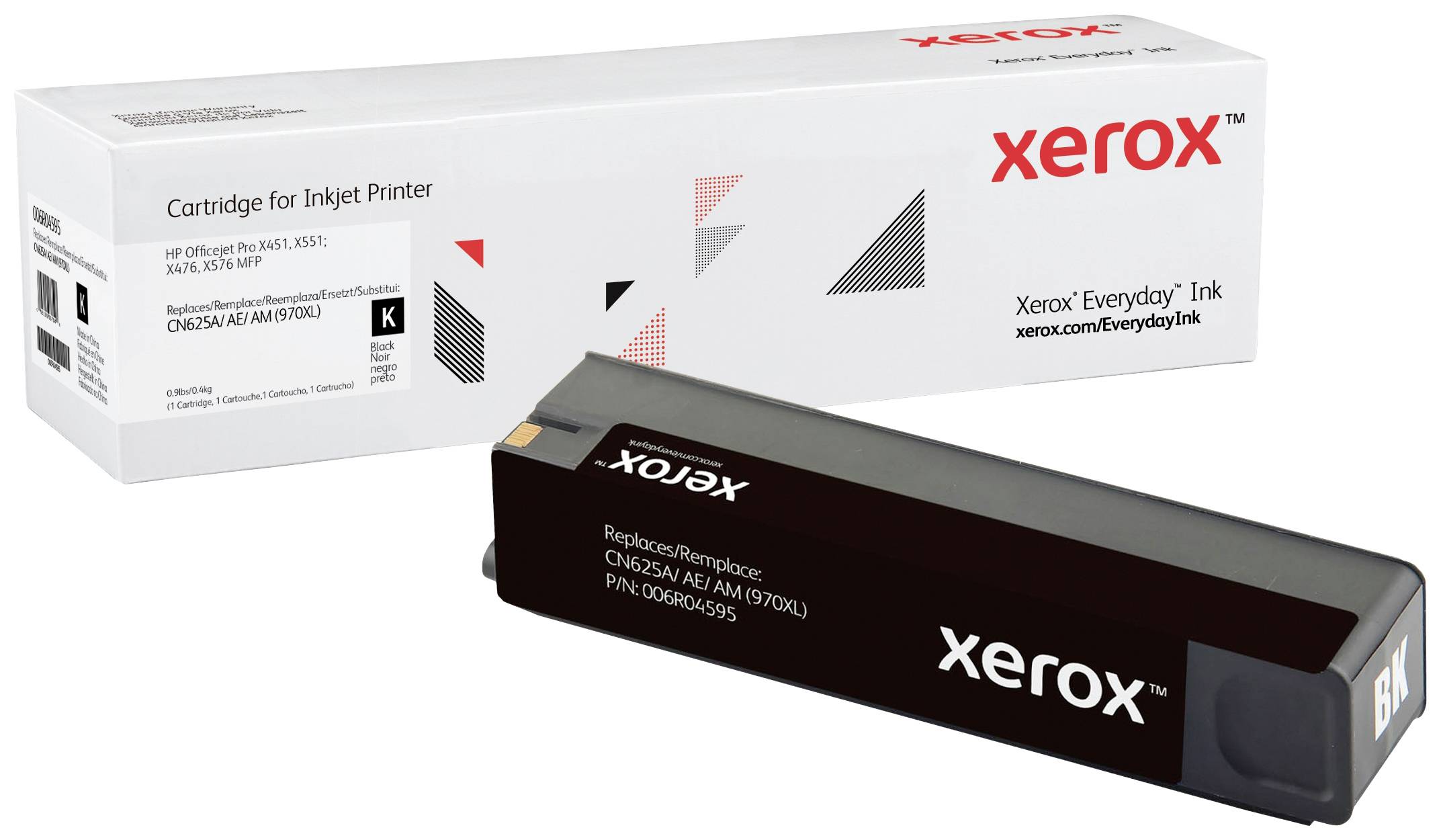 Tintapatron Xerox-nyomtatókhoz, csere HP Officejet Pro 8210/8218 típusokhoz. A csomag tartalmazza a márkalogót és a termék részleteit.