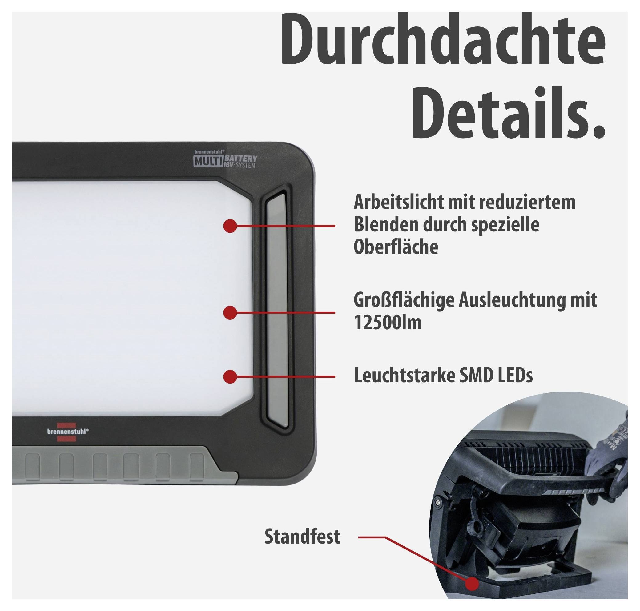 Akkus LED fényszóró 100 W 12500 lm IP54 hidegfehér, Brennenstuhl 1173700001-2
