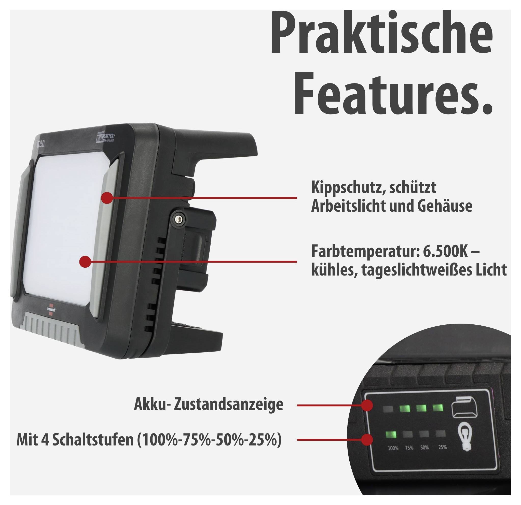 Akkus LED fényszóró 100 W 12500 lm IP54 hidegfehér, Brennenstuhl 1173700001-4