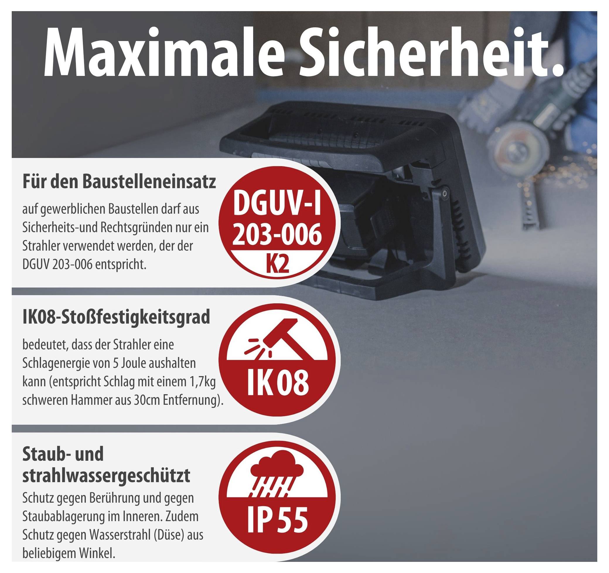 Akkus LED fényszóró 100 W 12500 lm IP54 hidegfehér, Brennenstuhl 1173700001-6