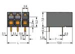 THR PCB terminál; tológépek; 1,5 mm²; osztás 3,5 mm; 2 tűs; nyomja be a CAGE CLAMP®-t; 1,50 mm²; fekete