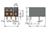 THR PCB terminál; tológépek; 1,5 mm²; osztás 3,5 mm; 3 pólusú; nyomja be a CAGE CLAMP®-t; 1,50 mm²; fekete