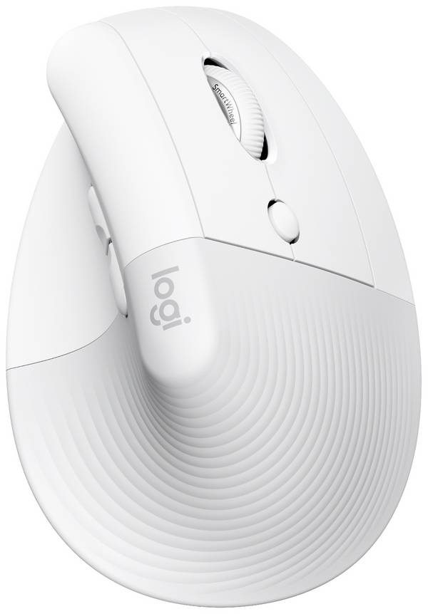 Logitech Lift for Mac Vertical Ergonomic  Ergonomikus egér, WLAN egér Vezeték nélküli   Optikai Világosszürke 6 Gombok 4000 dpi Ergonómikus